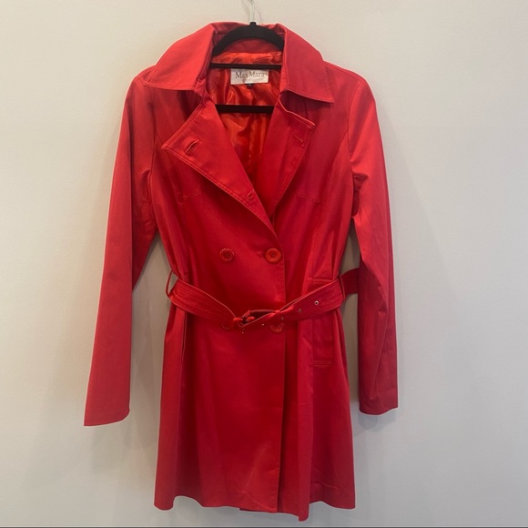 Max Mara Red Trench Coat size small - Picture 2 of 12